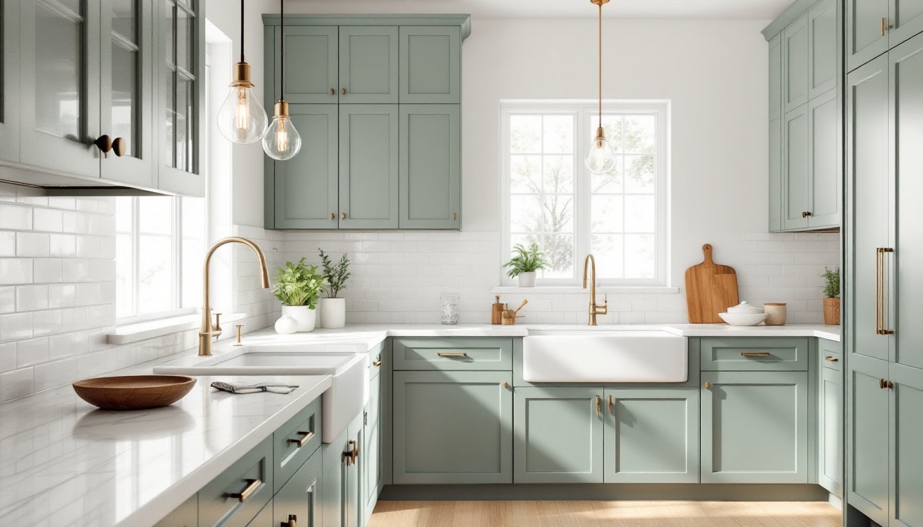 best green for kitchen cabinets